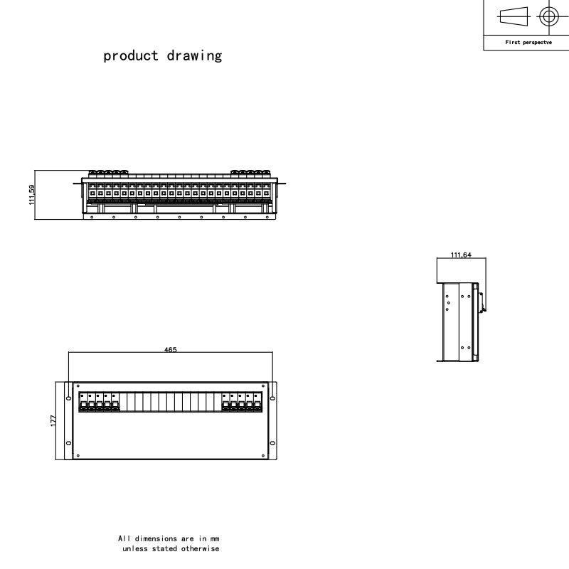 3U jistič horizontální stojan Pdu Grey